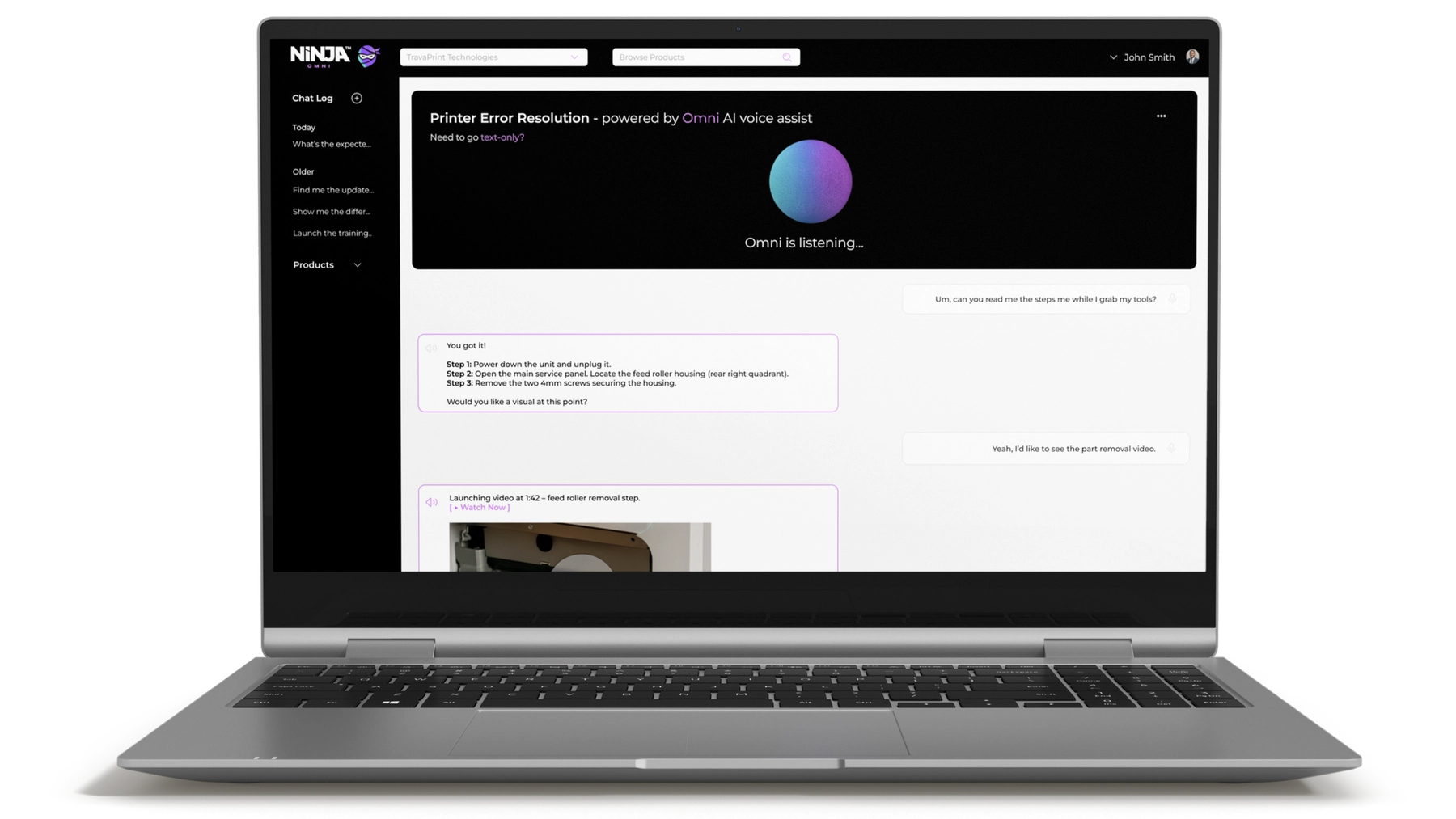 Ninja Omni running on a laptop