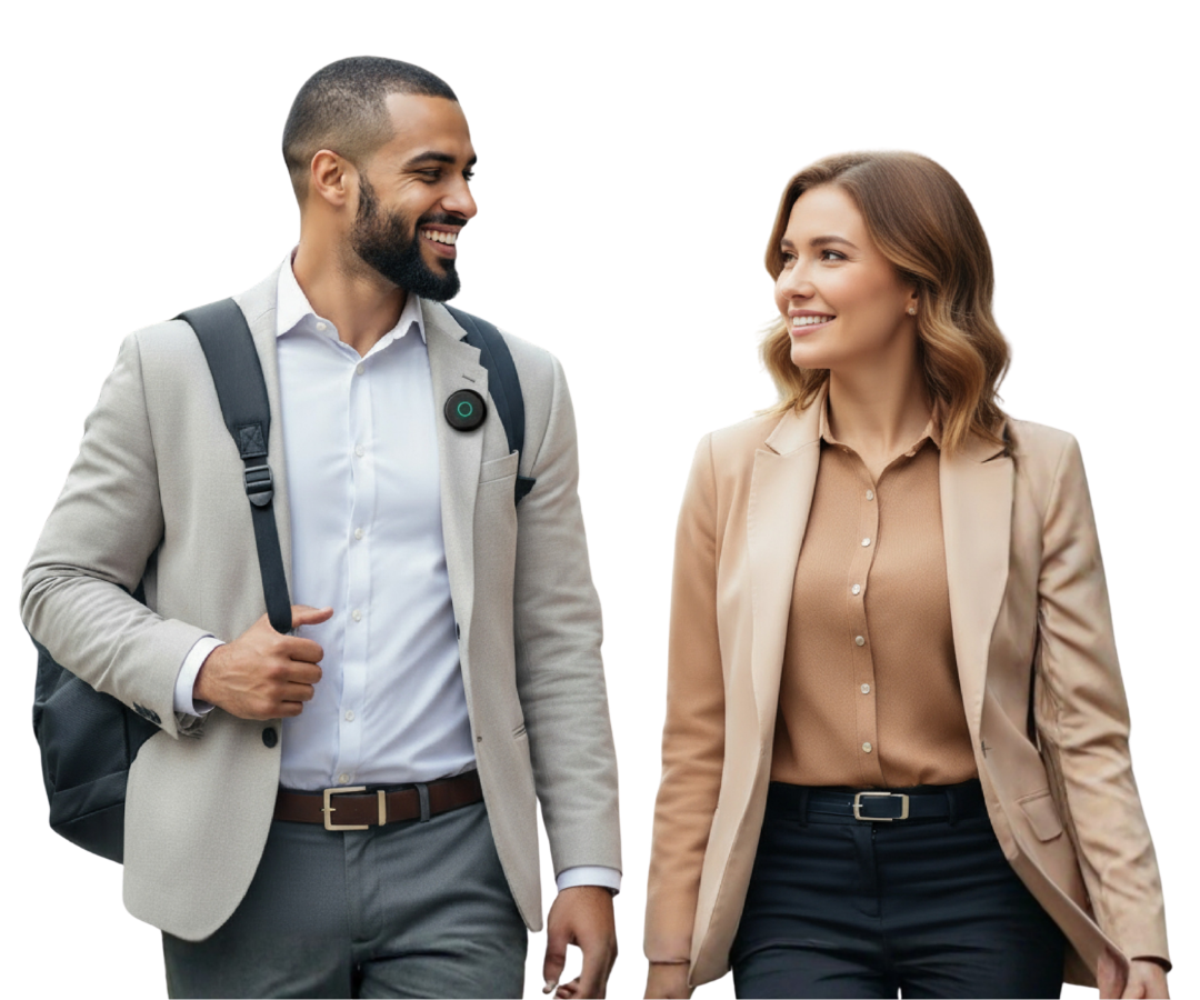 Person wearing Sona wearable device